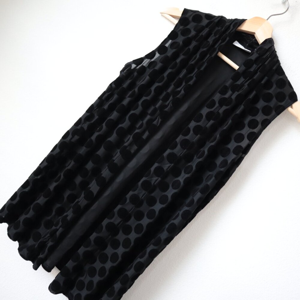 Susan Graver Sheer Polka Dot Open Front Vest | XXS